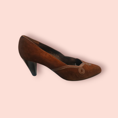 Femas Pumps 37,5 Braun mit Musterung