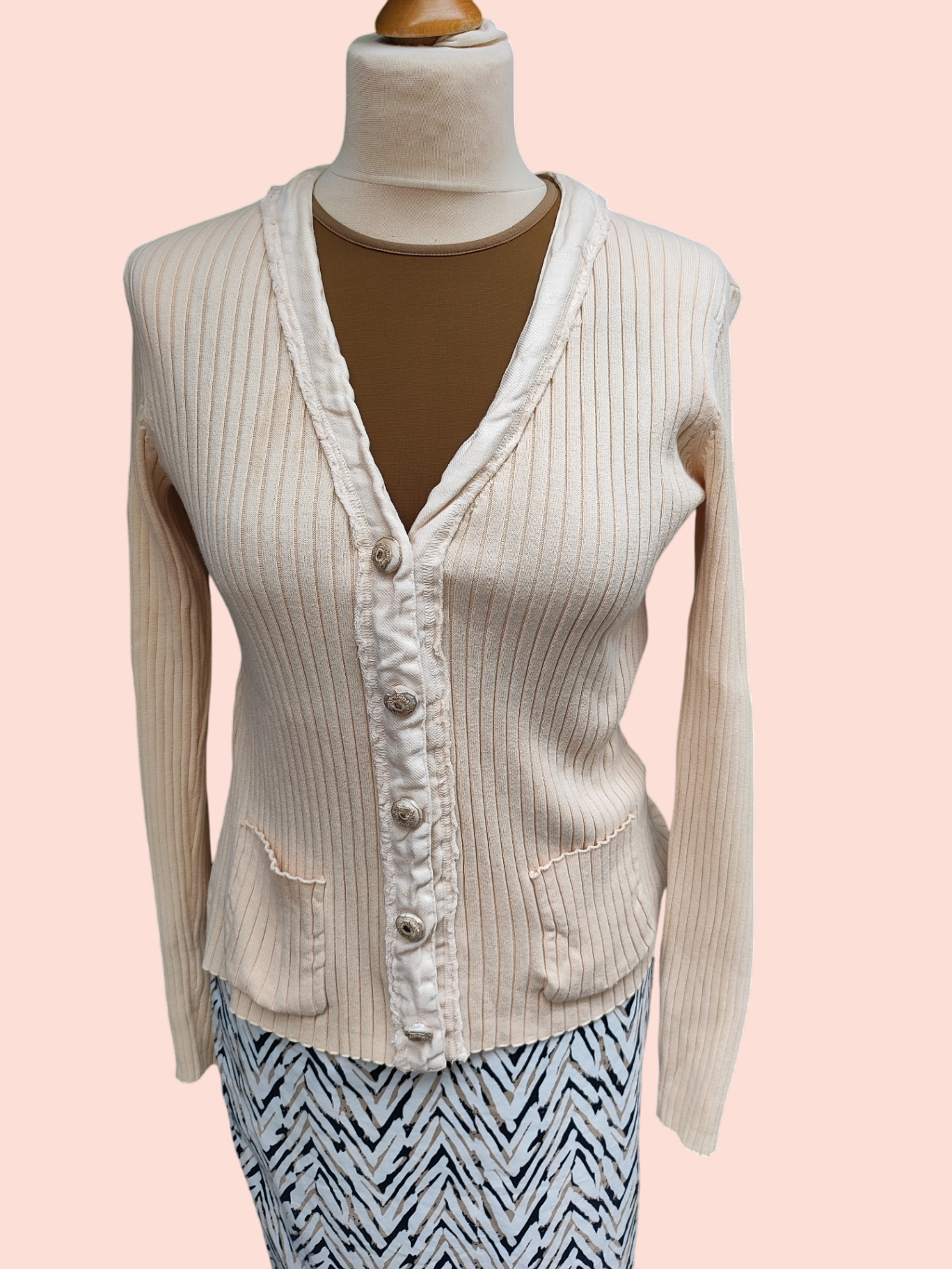Nice Connection Cardigan S Beige