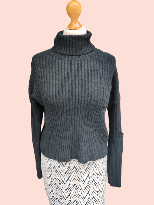 Rollkragenpullover S Schwarz