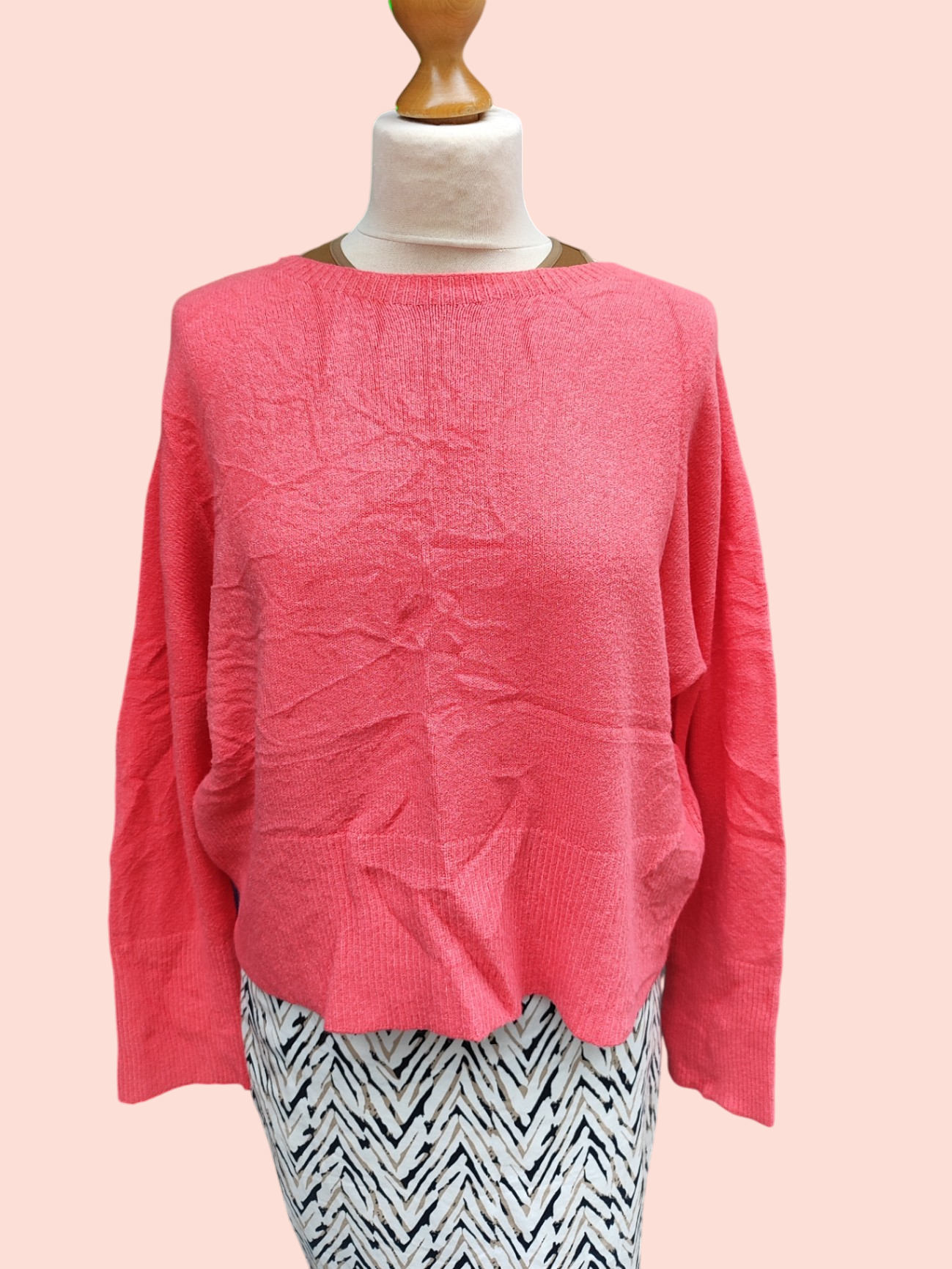 V.Milano Pullover S Oversized Lachs