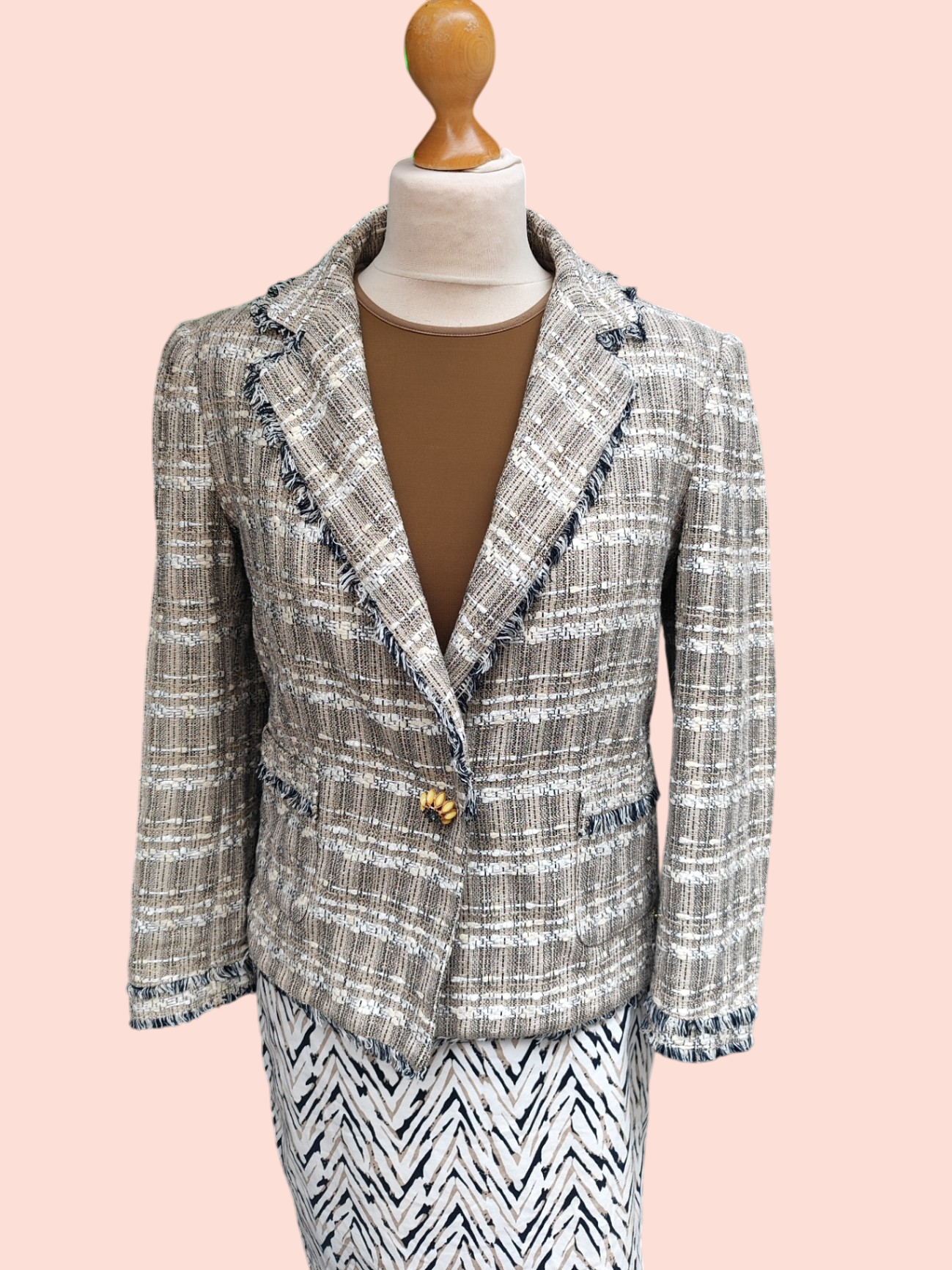 Liu Jo Blazer M Beige, Schwarz, Weiß