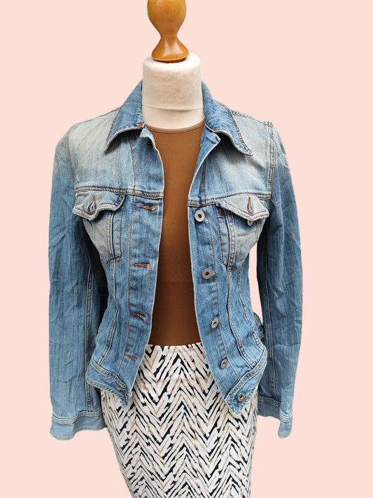 Dondup Jeansjacke S Distressed Blau