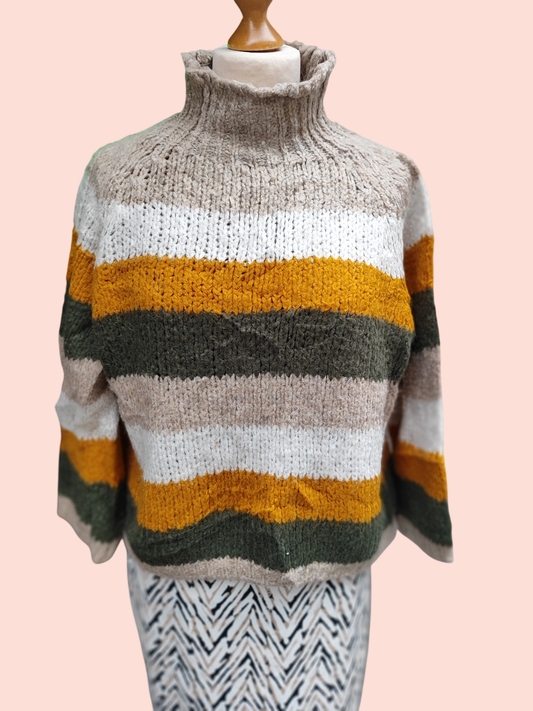 Pullover Beige, Weiß, Senfgelb, Dunkelgrün, Hellbraun, Schwarz