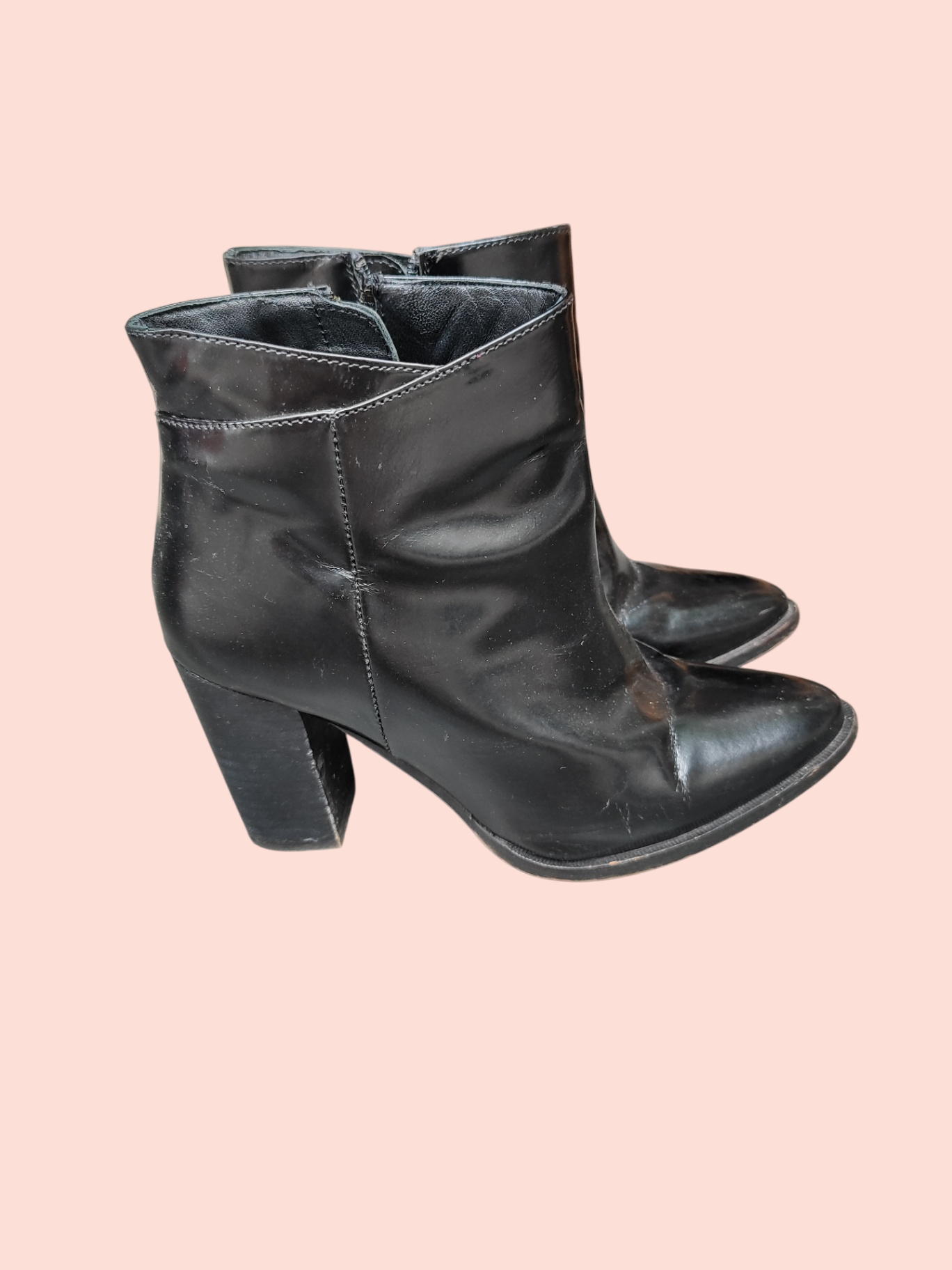 SMH Stiefeletten 39 Schwarz glänzend