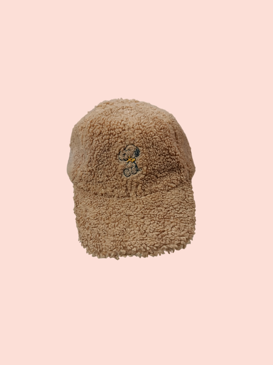 Peanuts Kappe Braun & flauschig mit Snoopy-Bild