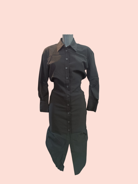 Zara Hemdkleid S Schwarz