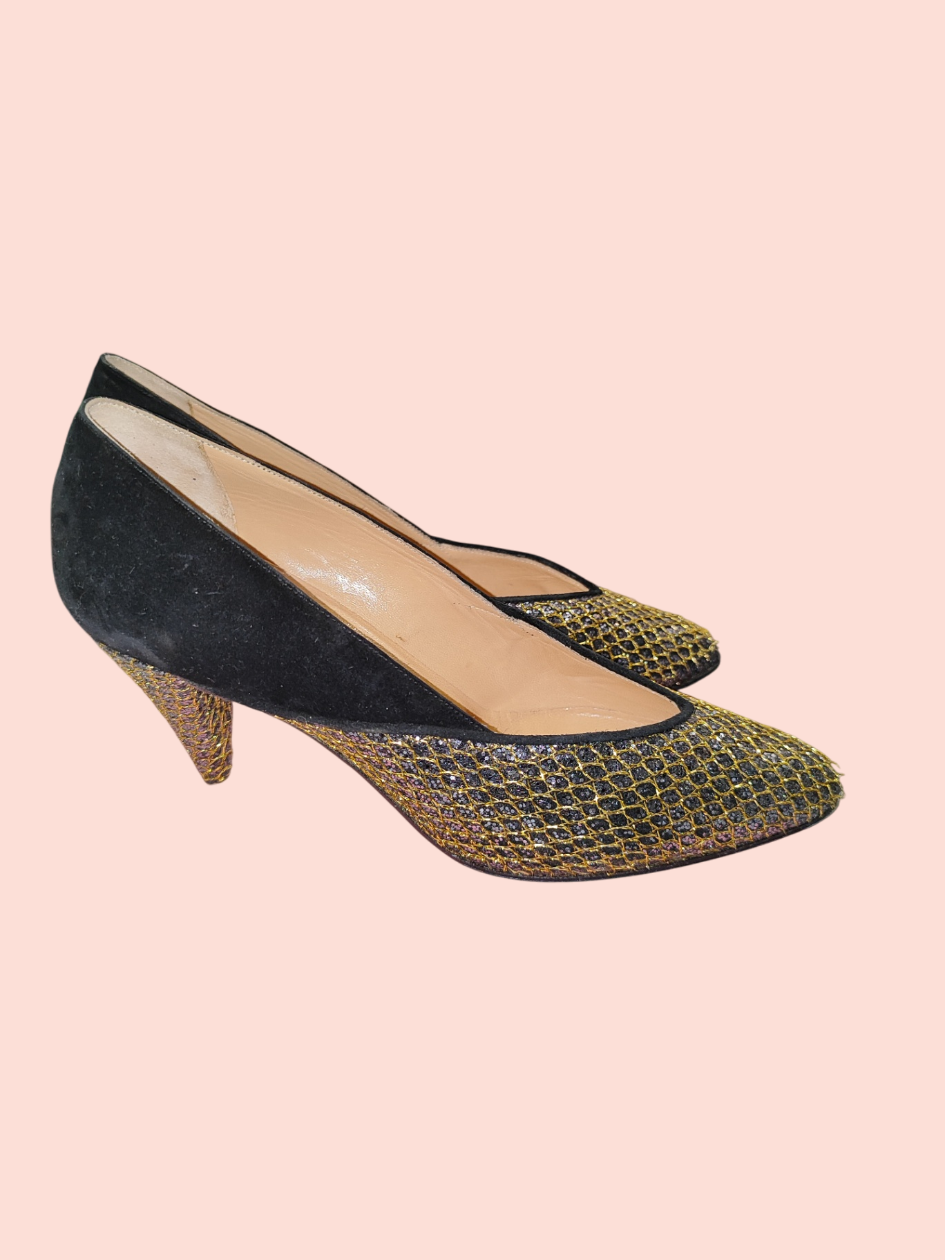 Maud Frizon Pumps 37 Gold, Schwarz