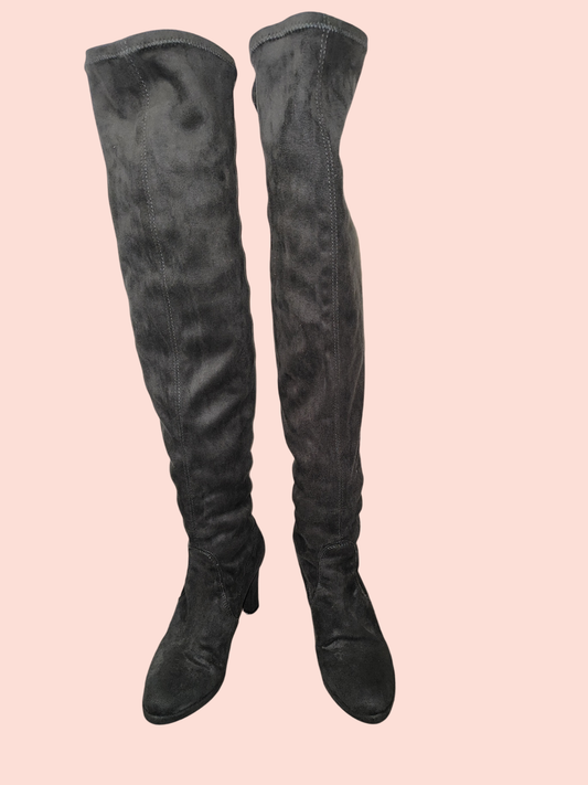 Stiefel Overknee Anthrazit