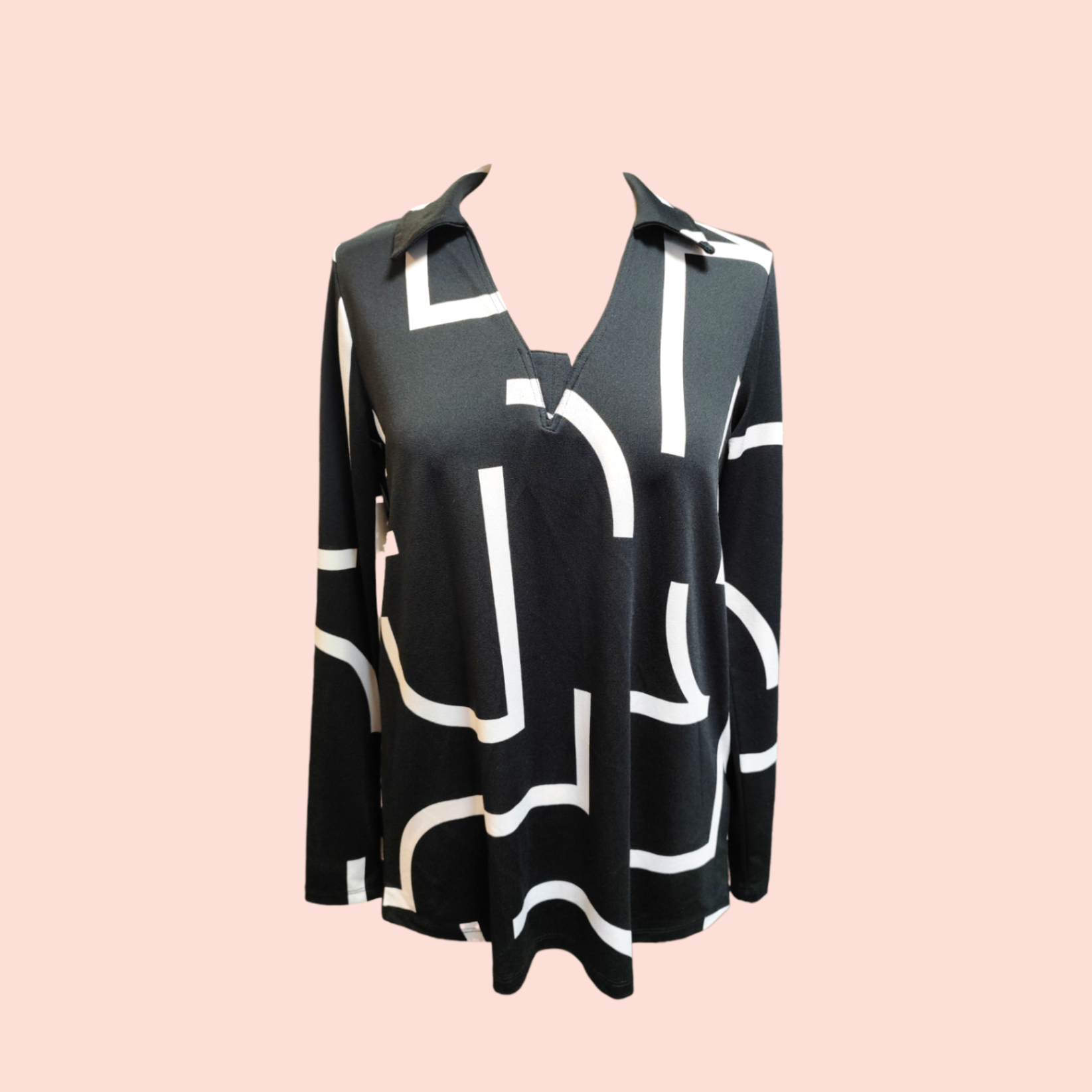 Amisu Bluse M Schwarz und Weiß