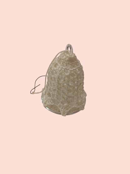 Selbstgehäkelte Weihnachtsdeko Engel, Glocke (Weiß & Gold)