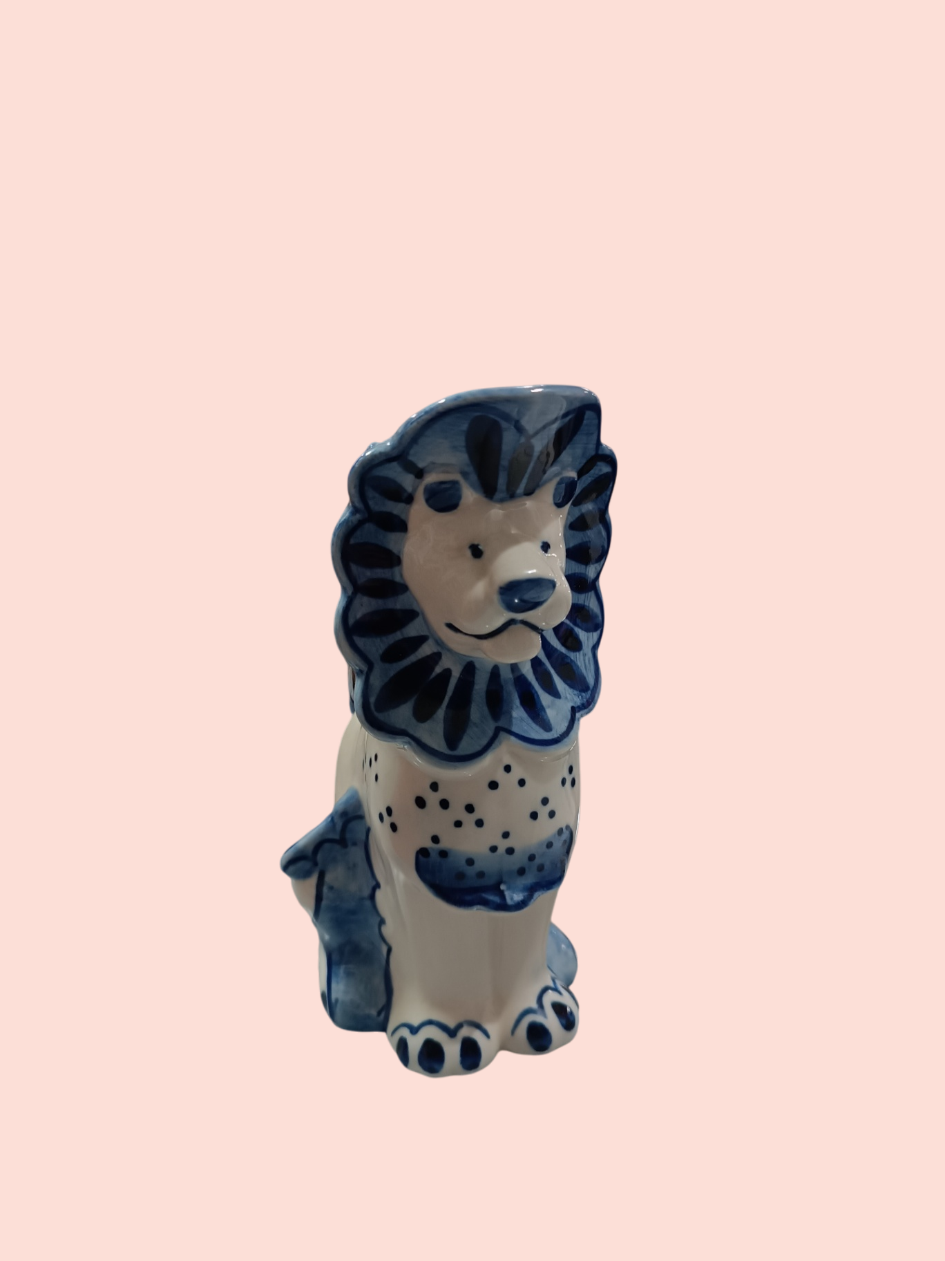 Dekofigur Löwe blau-weiß