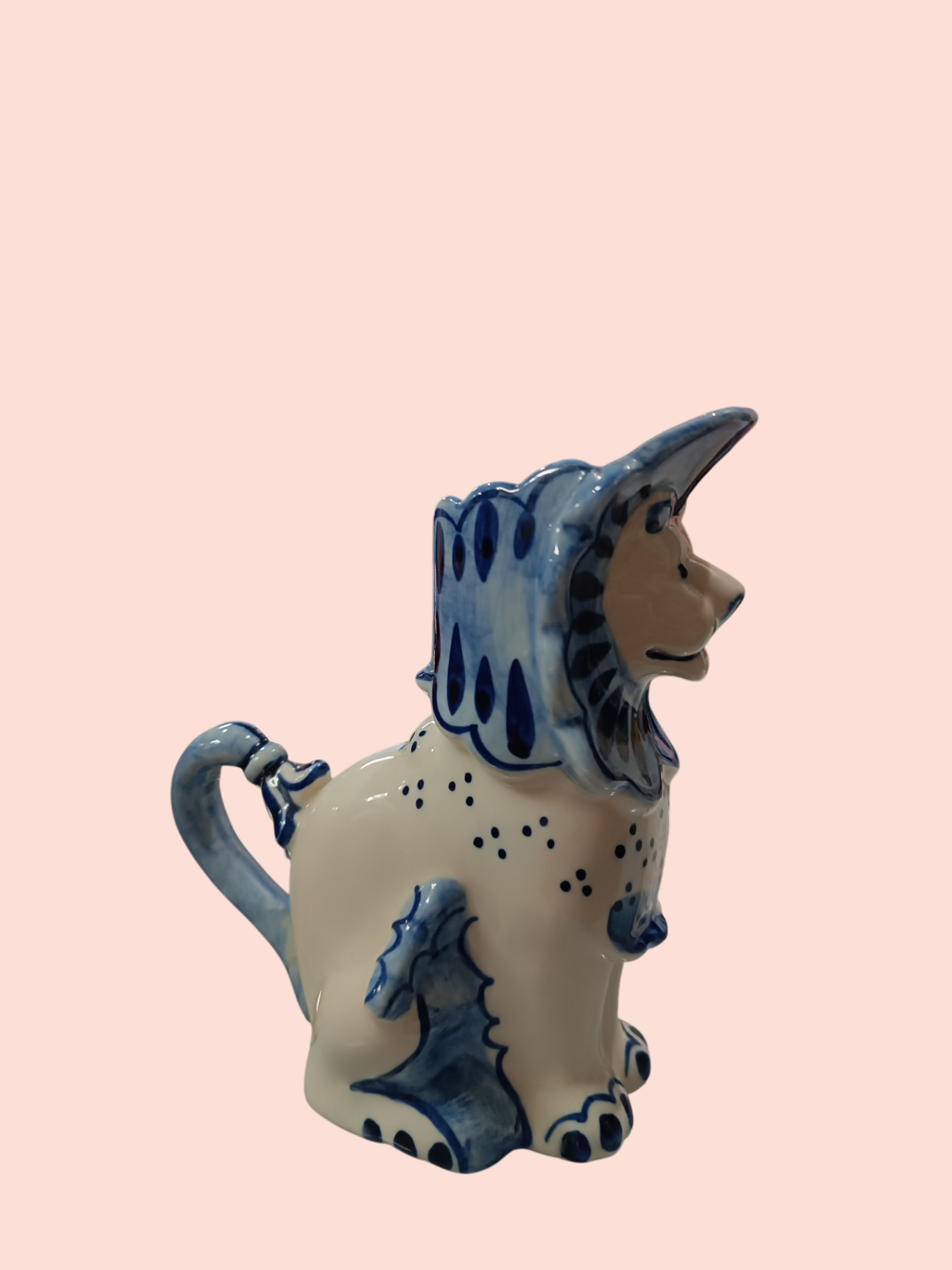 Dekofigur Löwe blau-weiß