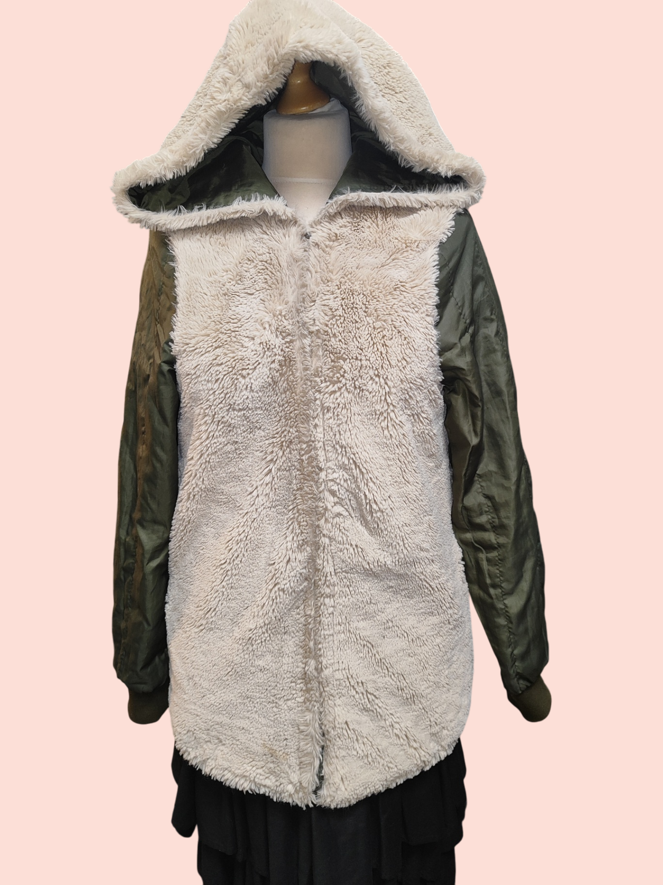 Jacke S Beige und Dunkelgrün