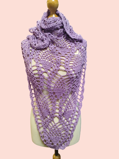 Häkelstola Violett