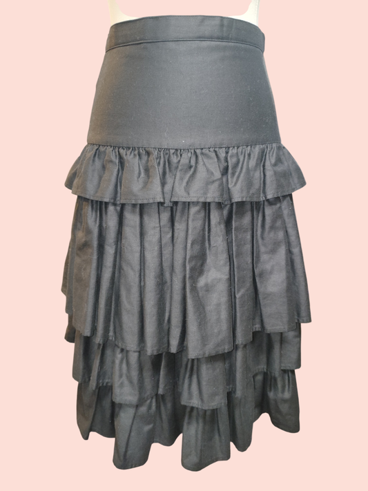 Rock mit Volants S Schwarz