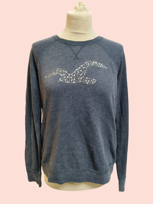 Hollister Pullover L Blau