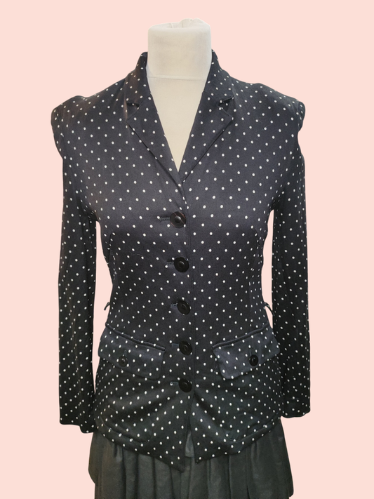 TAIFUN Blazer M Schwarz mit weißen Punkten