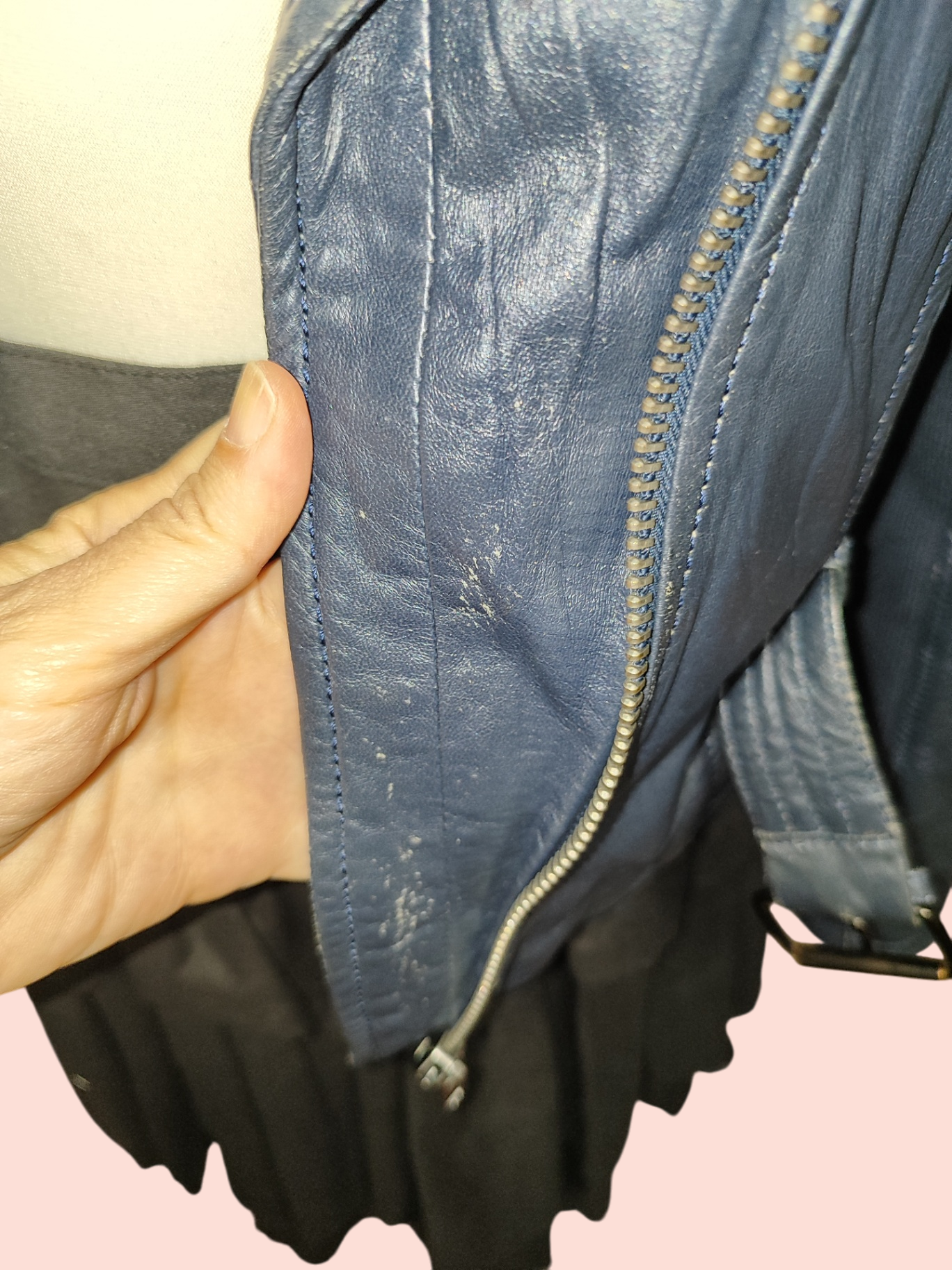 bzr Lederjacke S Blau