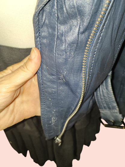 bzr Lederjacke S Blau