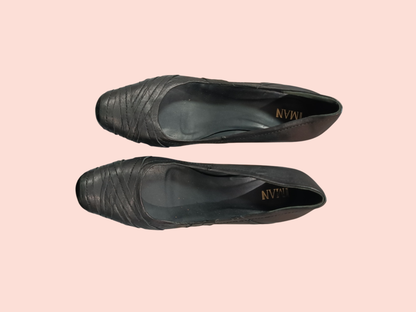 Iman Pumps 41 mit Keilabsatz, Schwarz