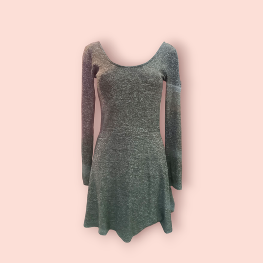 Clockhouse Kleid S grau-weiß gemustert