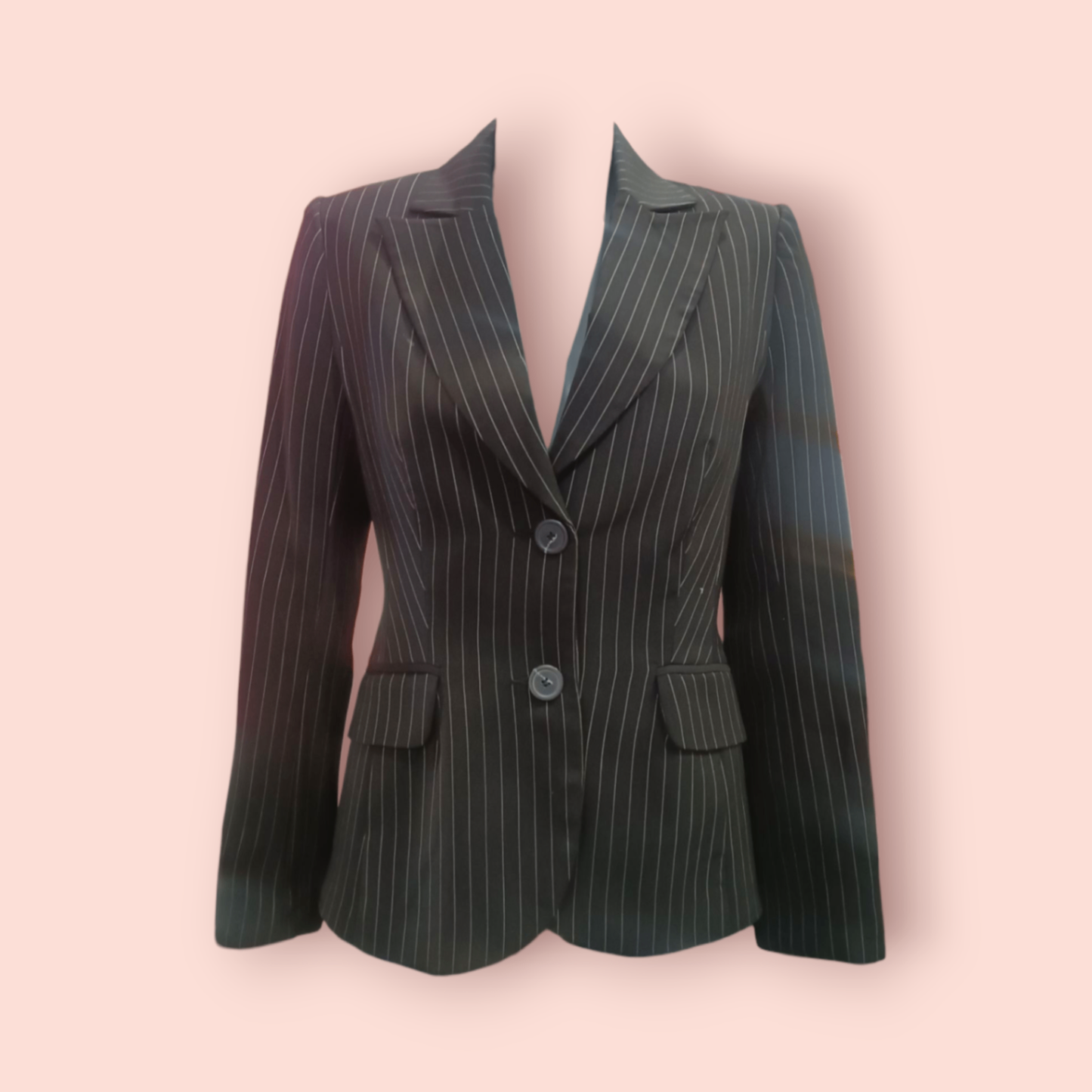 H&M Blazer S Schwarz Nadelstreifen