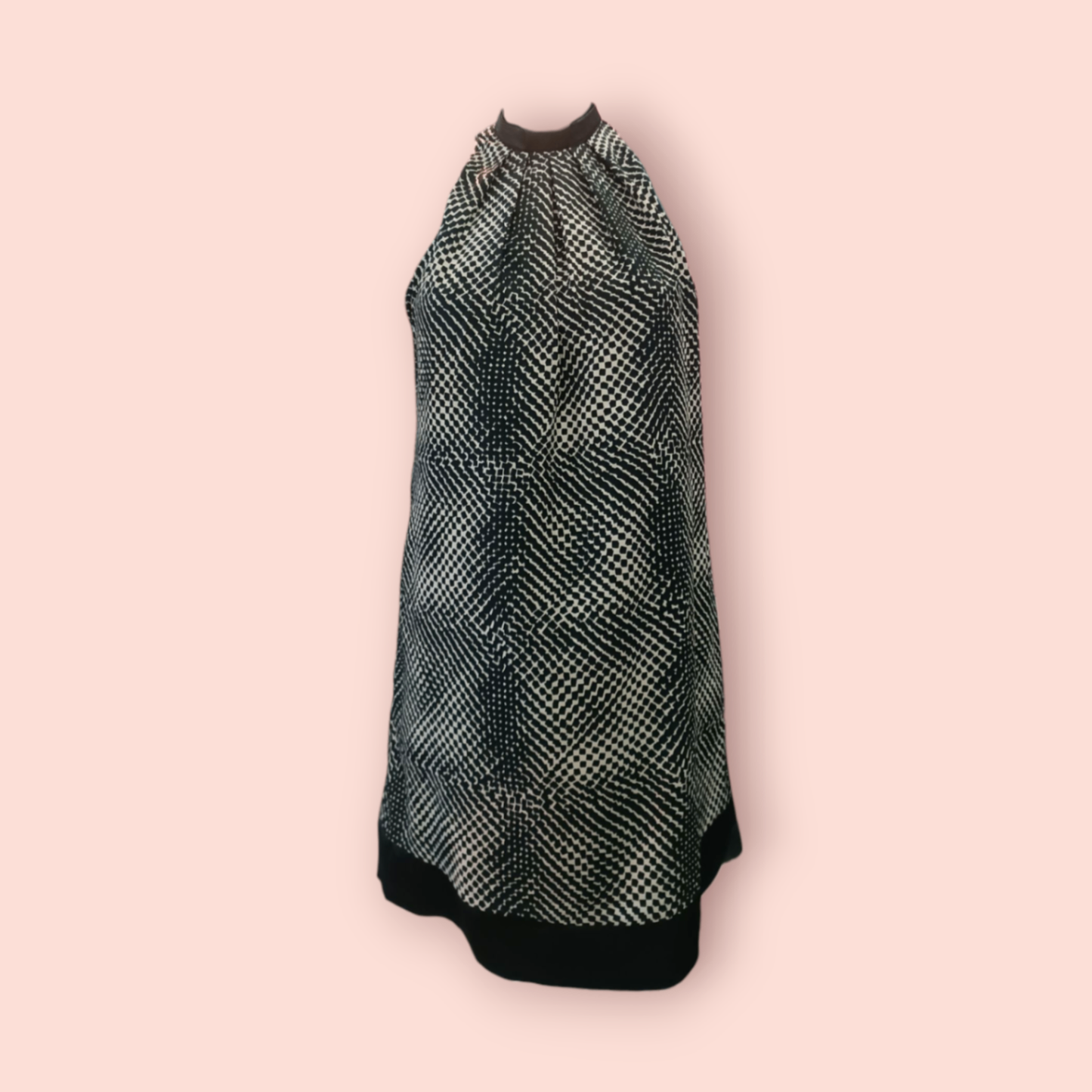 Montego Neckholder Kleid S/M Schwarz und Weiß gemustert