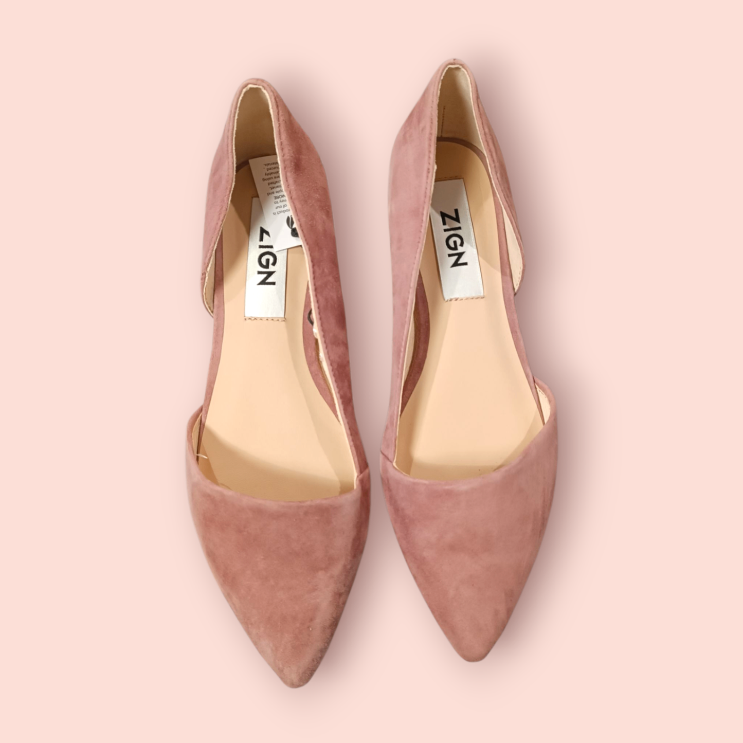 Zign Pumps 39 flach Samt Rosa