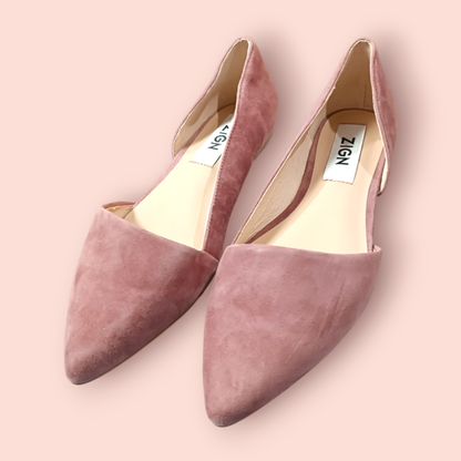 Zign Pumps 39 flach Samt Rosa