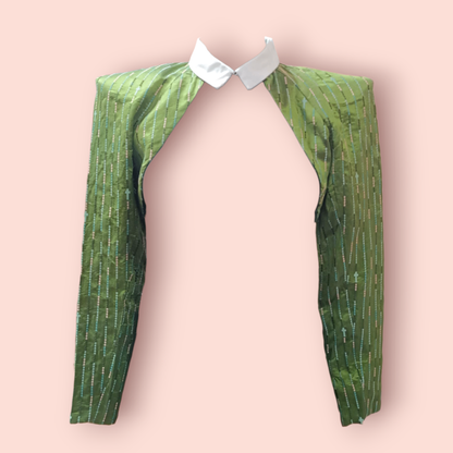 Selfmade Blazer M Cropped Grün mit Muster