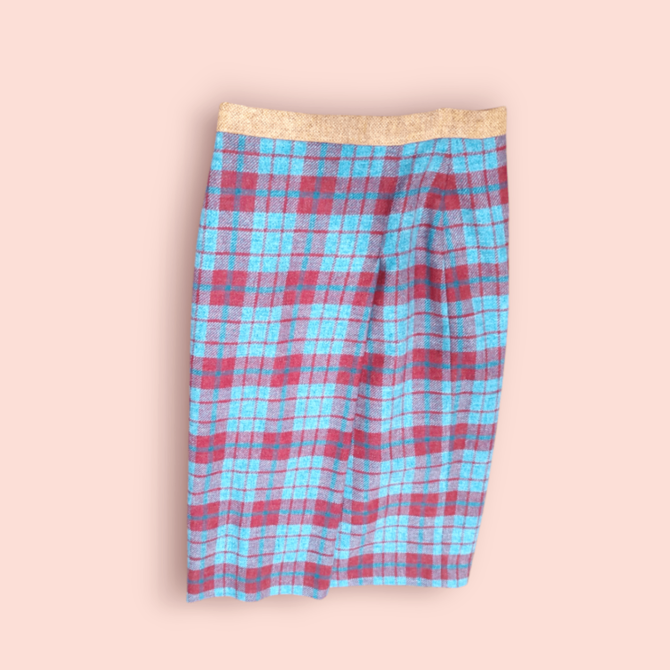 Antoni & Alison Rock M Rot & Blau kariert mit gelbem Bund