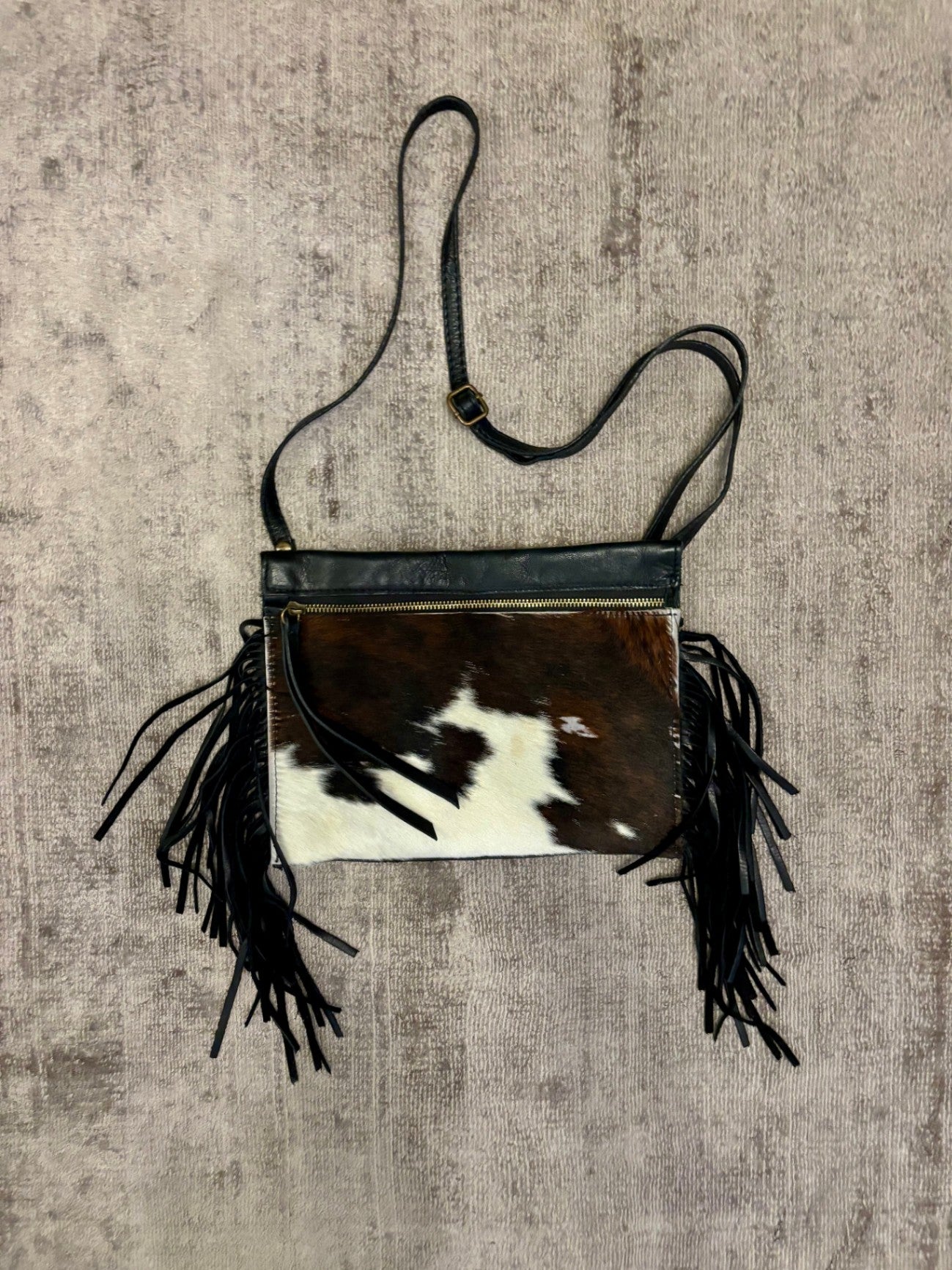 Umhängetasche S Braun, Schwarz, Weiß