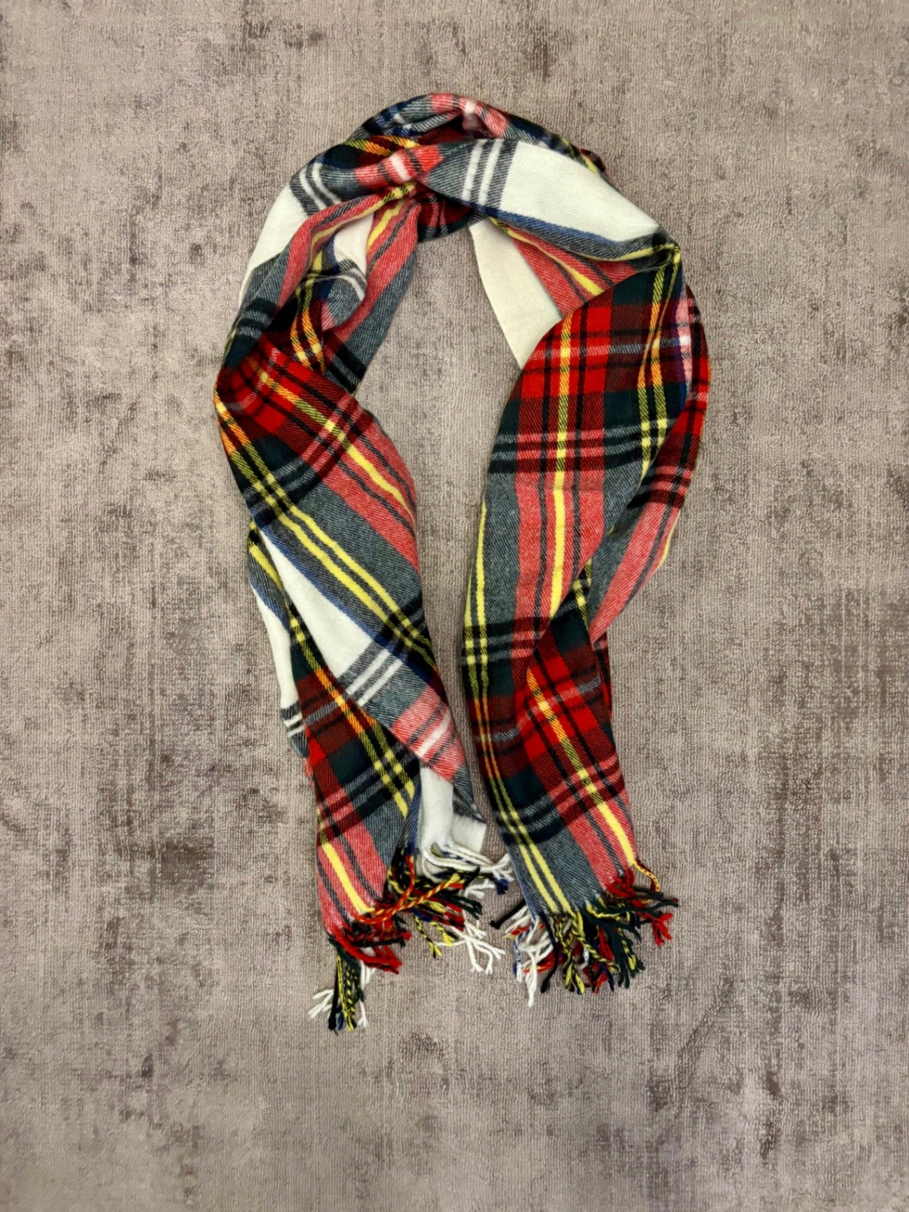 Wollschal One Size Rot, Gelb, Weiß, Schwarz