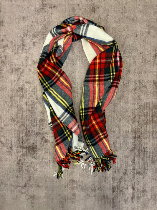 Wollschal One Size Rot, Gelb, Weiß, Schwarz