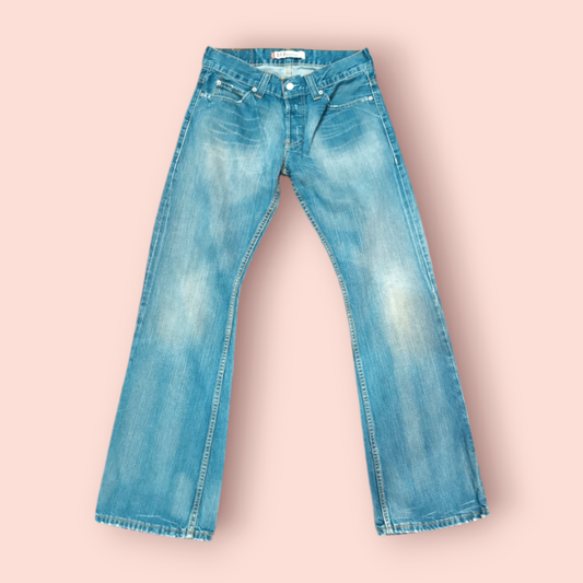 Levi's 512 Bootcut Jeans W30 L32 Hellblau - Washed Out - Buttonfly