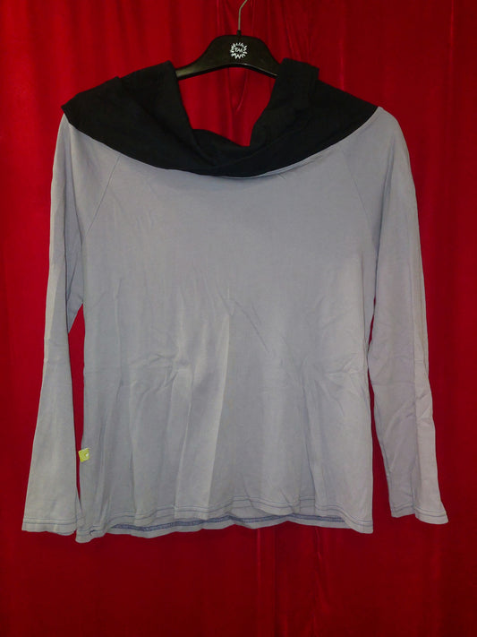 Soova.at Langarmshirt XL Grau mit schwarzem Kragen