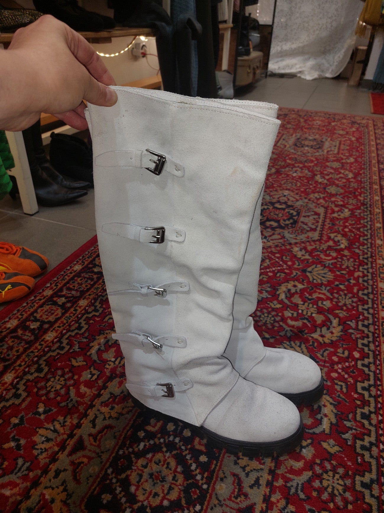 Felmini Stiefel 38-39 Weiß Ungetragen Rauleder