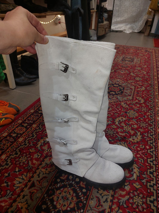 Felmini Stiefel 38-39 Weiß Ungetragen Rauleder