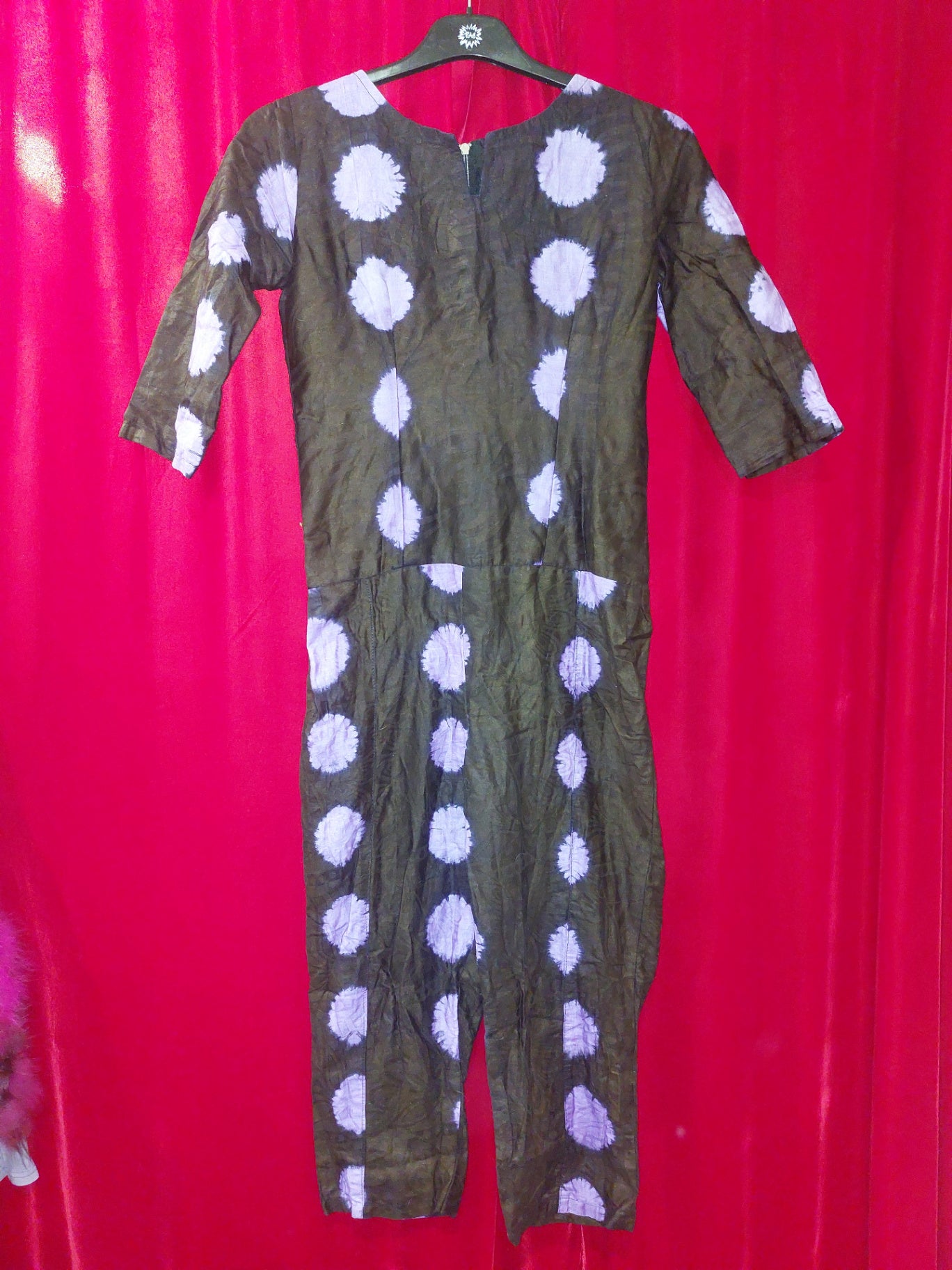 Maßgeschneiderte Kurz-Overall Strickjacke XS Braun mit Lila