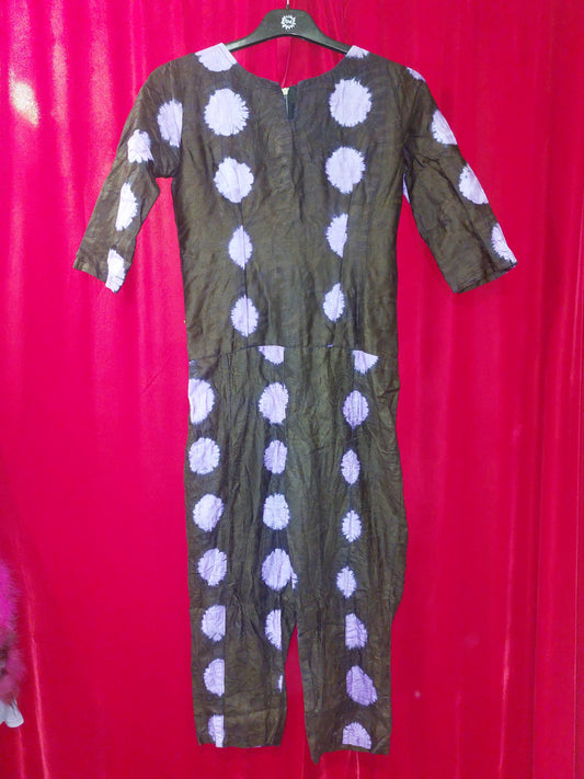 Maßgeschneiderte Kurz-Overall Strickjacke XS Braun mit Lila