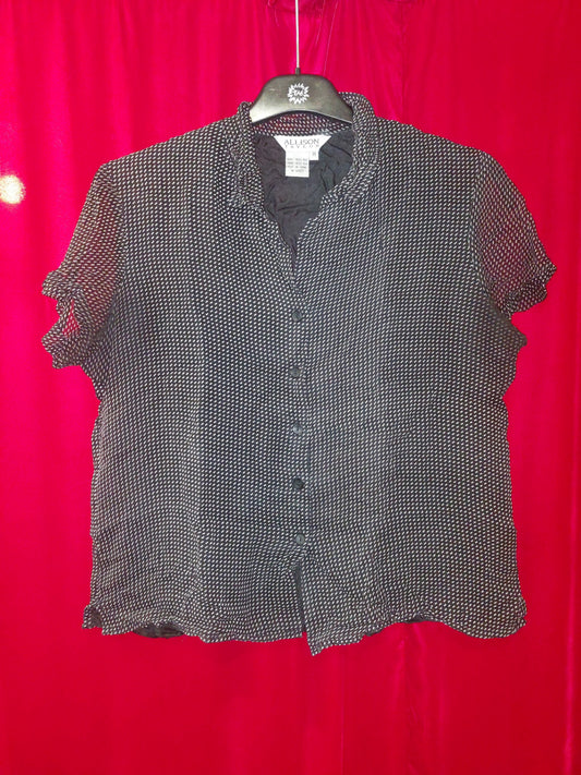 Allison Taylor Bluse M Schwarz mit weißen Punkten