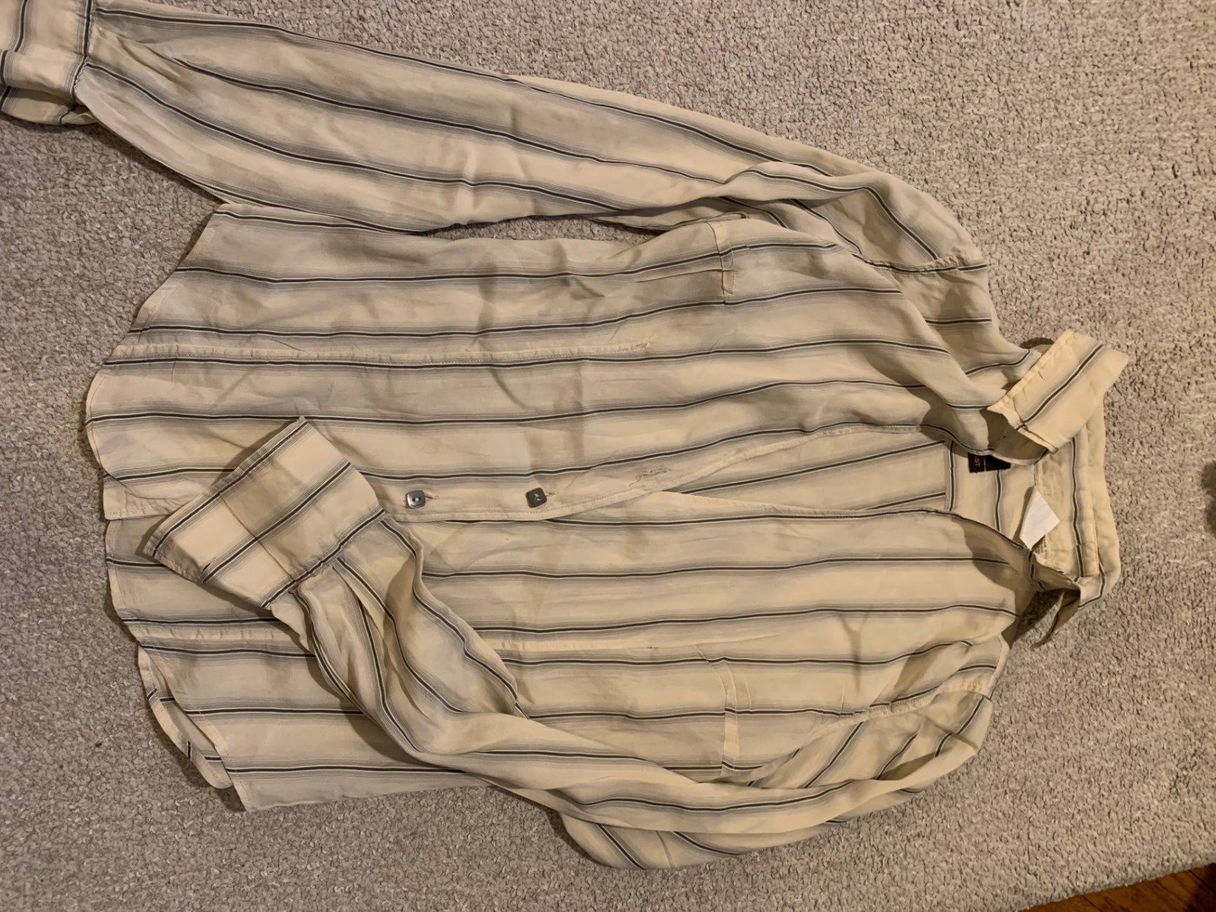 Coast Hemd S Creme mit schwarzen Streifen