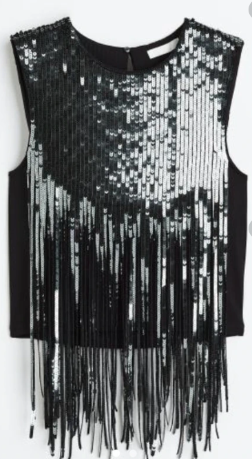 H&M Top M Schwarz und Silber