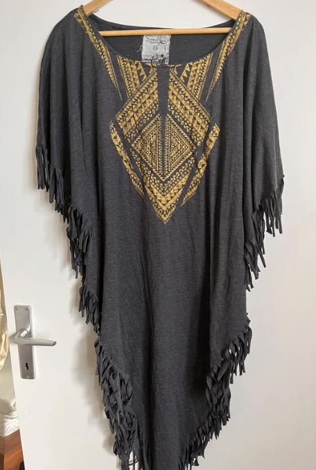 Suen Noaj Kleid S Grau mit goldenen Mustern