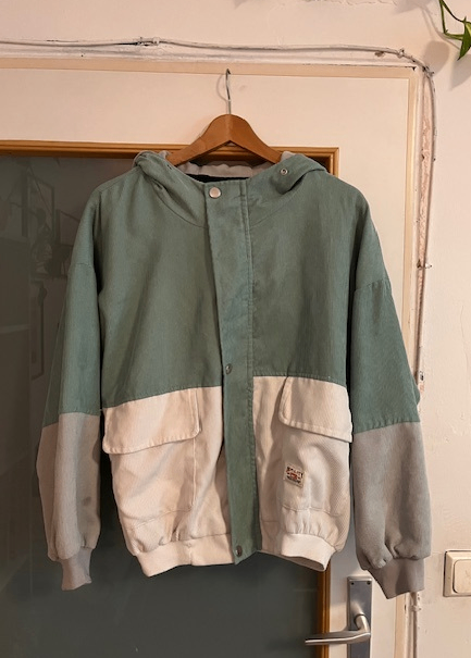 Zaful Jacke S Mehrfarbig (Grün, Beige, Grau)