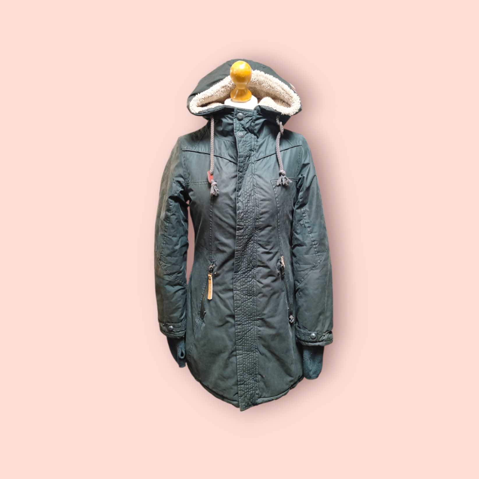 Khujo The Vintage Jacke S Dunkelgrün mit Innenfutter