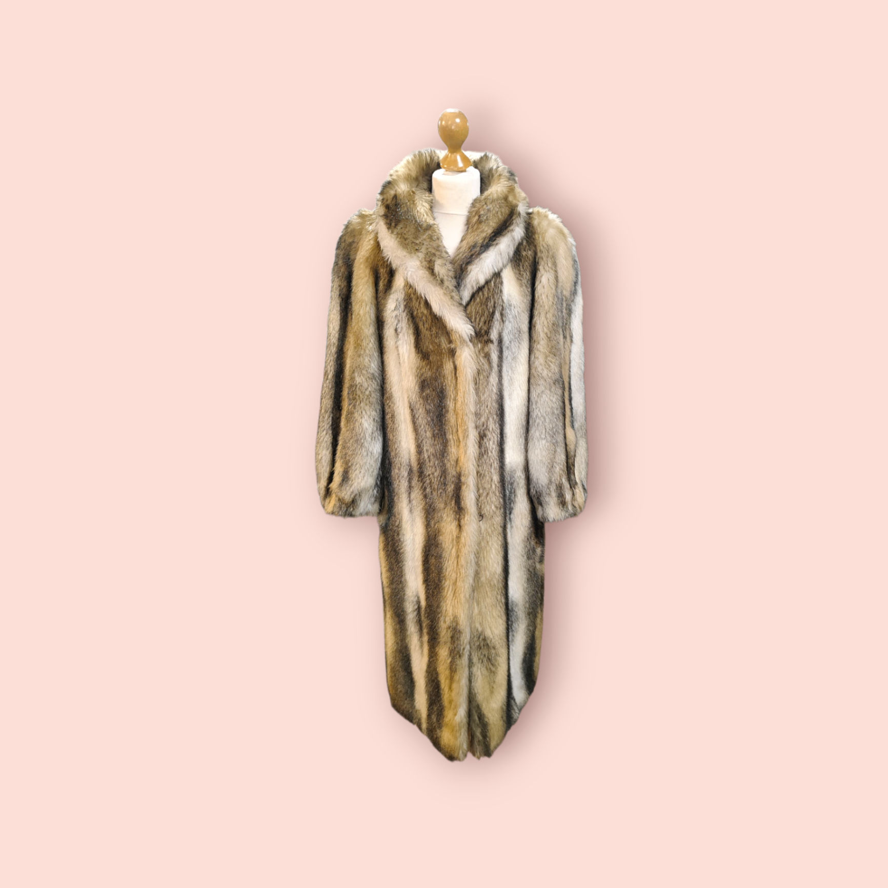 Couture Helene Kunstpelzmantel S Vielseitige Erdtöne, beige, braun, grau