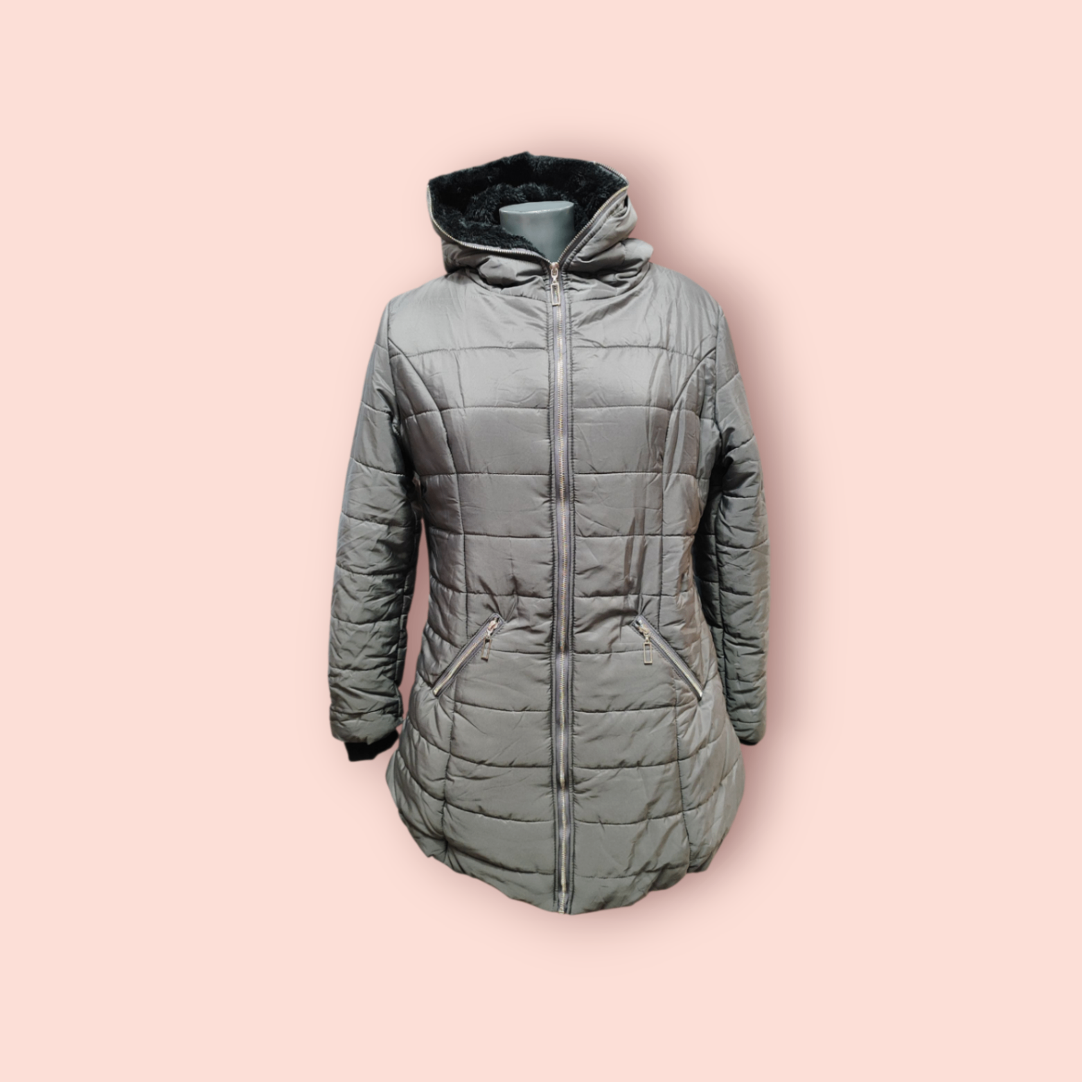Jacke XL Grau mit schwarzem Innenfutter
