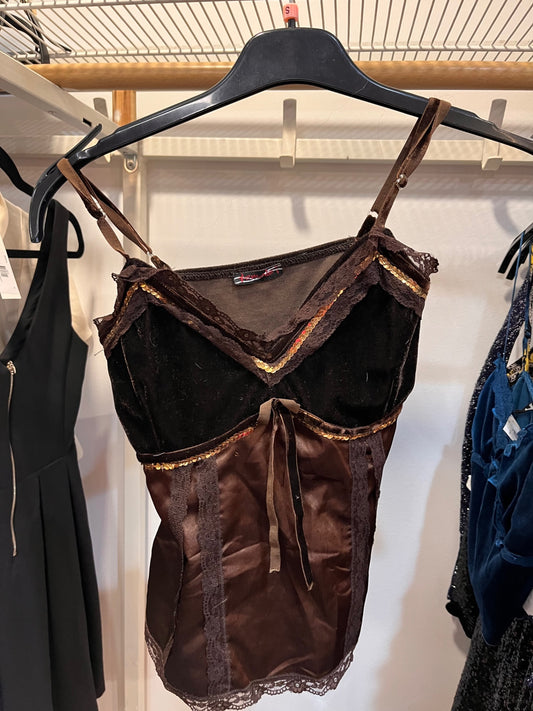 Ärmelloses Top S Braun