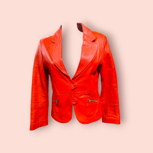 Super Stars Echtlederjacke M Rot